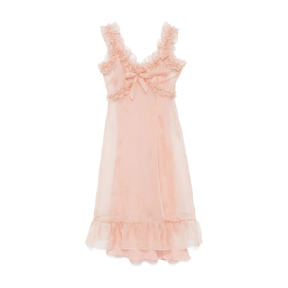 Alessandra Rich Blush Pink V-Hals Mouwloze Jurk Pink Dames
