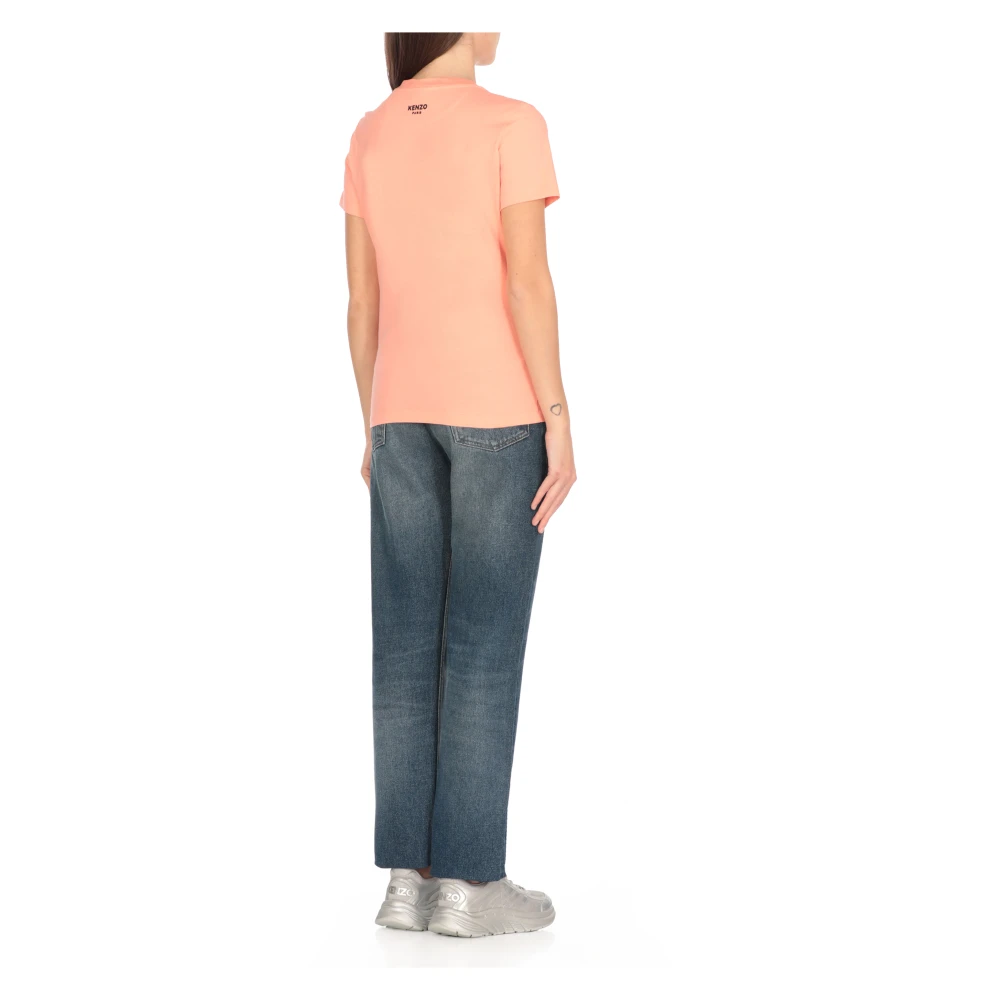 Kenzo Roze Bloem Geborduurd T-shirt Pink Dames