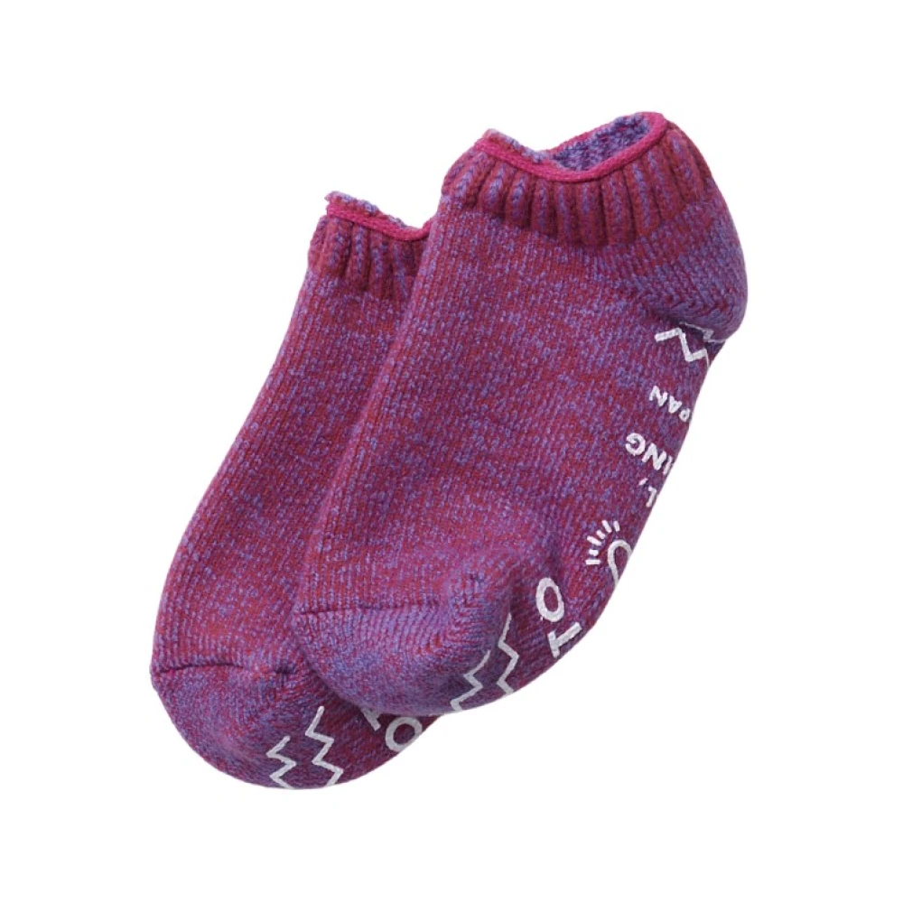 RoToTo Heather Knit Slipper Socks Purple Heren