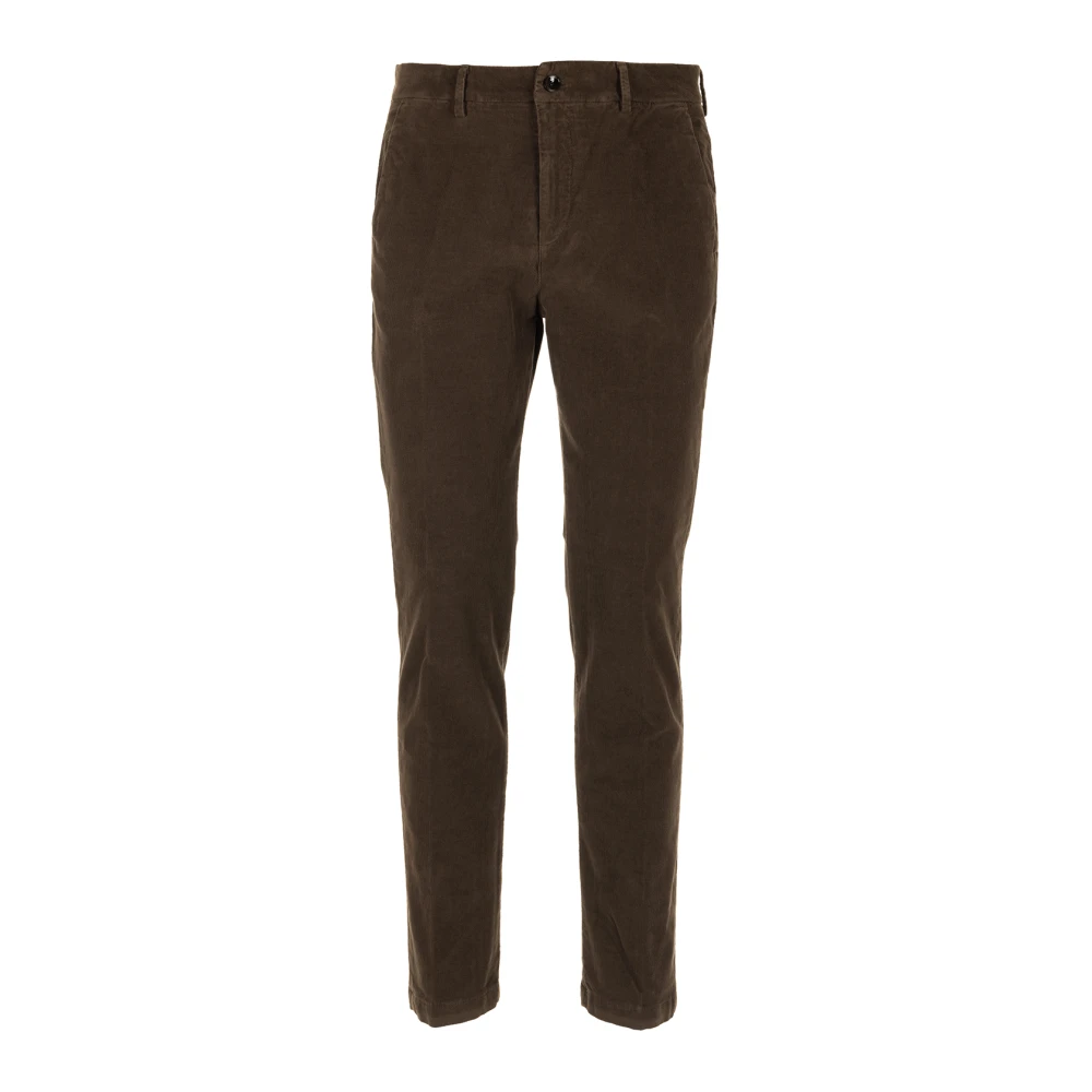 Cruna Bruine Slim Fit Fluweel Broek Brown Heren