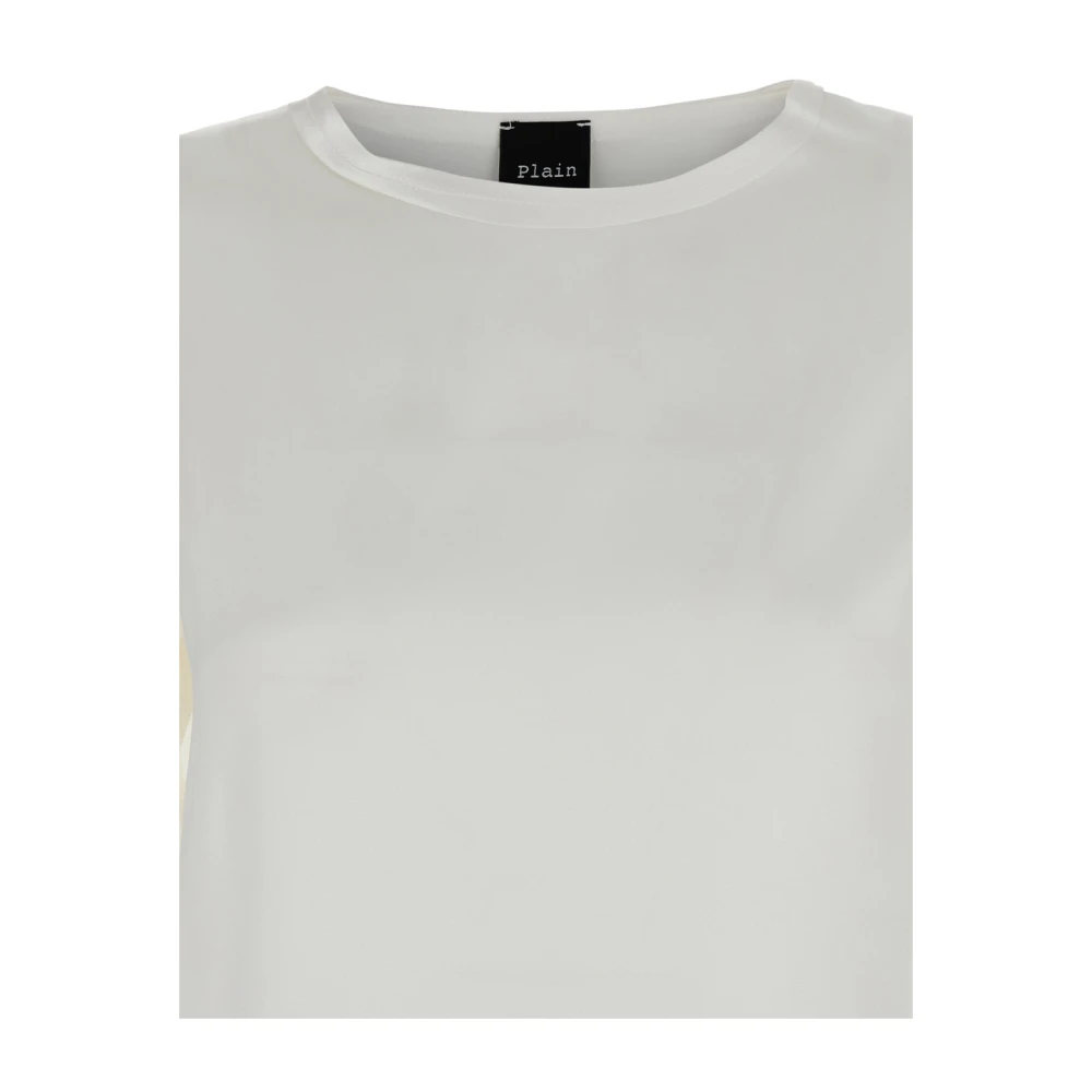 Plain Units Witte Zijden Blouse Lange Mouwen White Dames