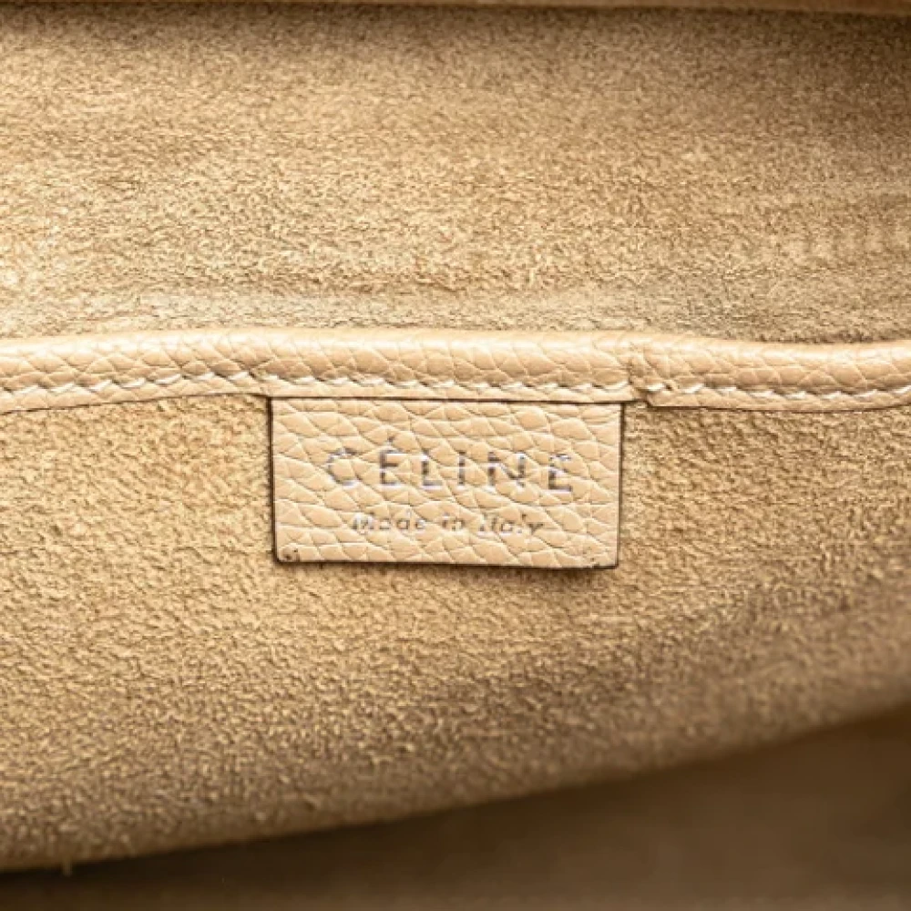 Celine Vintage Pre-owned Leather handbags Beige Dames