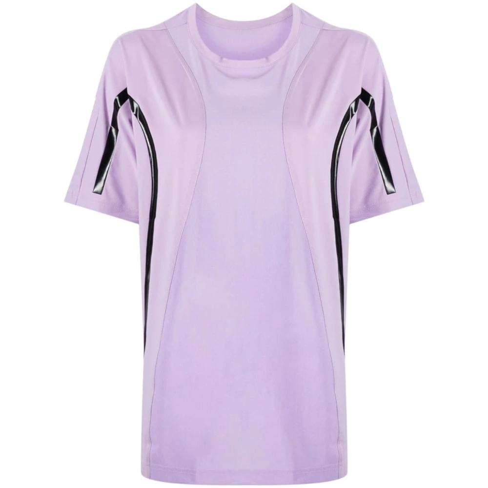Adidas by stella mccartney Lila Streep-Detailing Crew-Neck T-Shirt Purple Dames