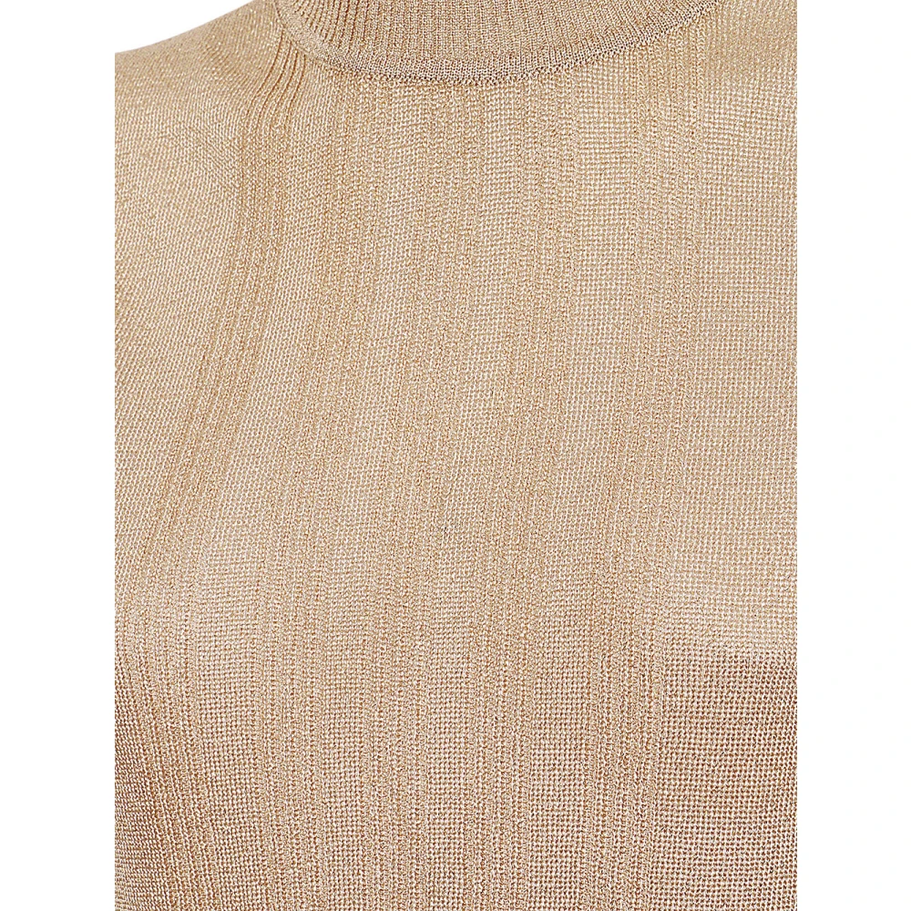 Max Mara Weekend Lurex Viscose Mouwloze Top Brown Dames