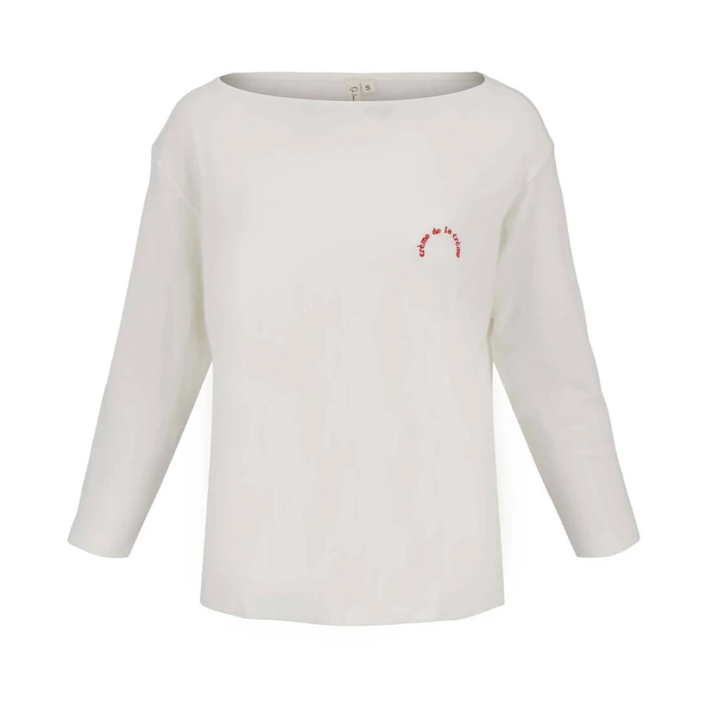 Zusss Mouwloze top met boothals White Dames