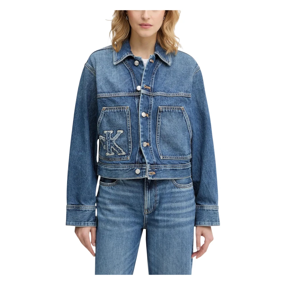 Calvin Klein Jeans Women's Blue Denim Jackets, M, Denim Workwear Jacket