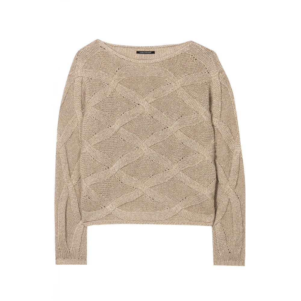 LUISA CERANO Stijlvolle Gebreide Kleding Brown Dames