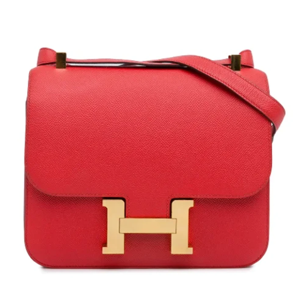 Hermès Vintage Pre-owned Leather crossbody-bags Red Dames