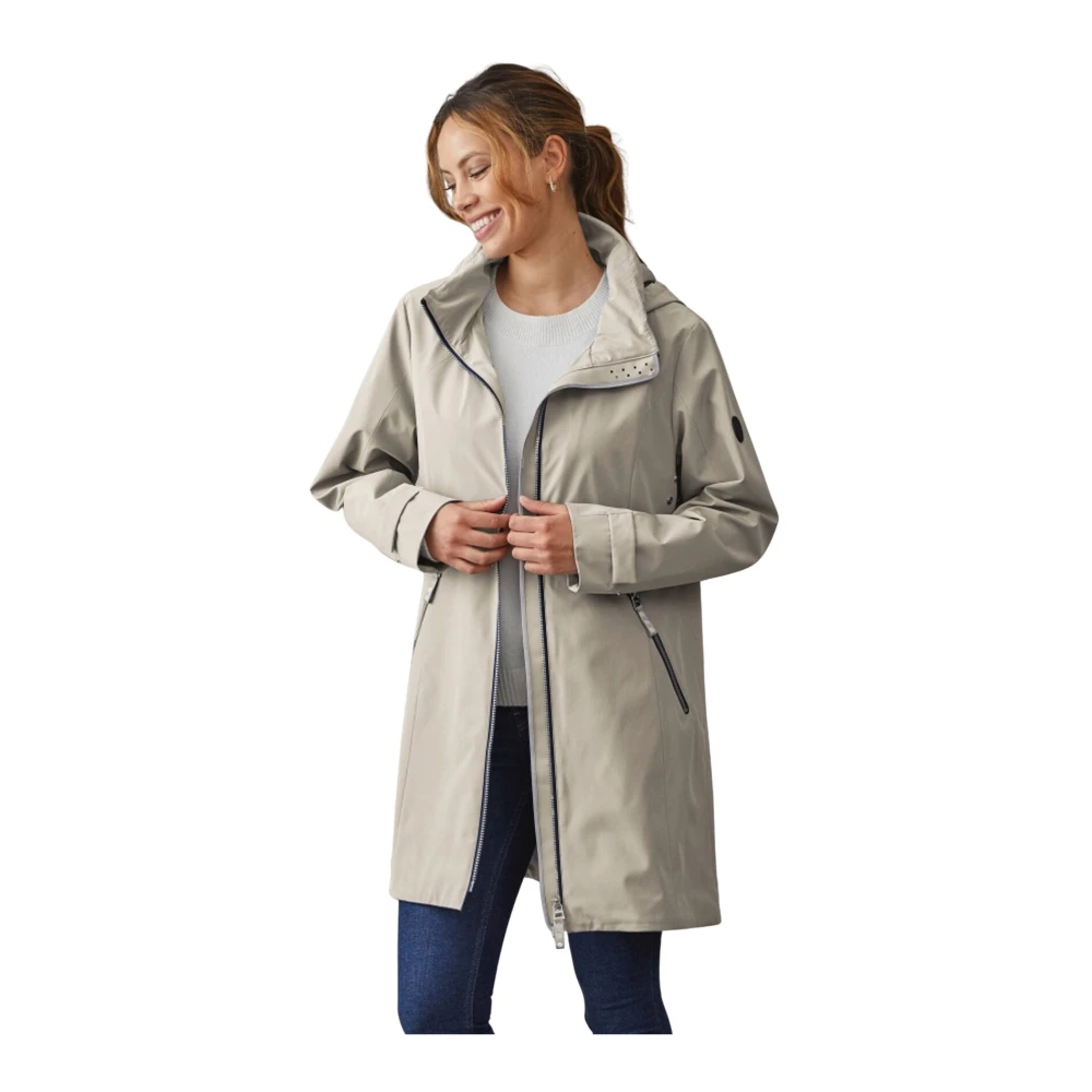 Junge Comfort Fit Lange Jas Latte Gray Dames