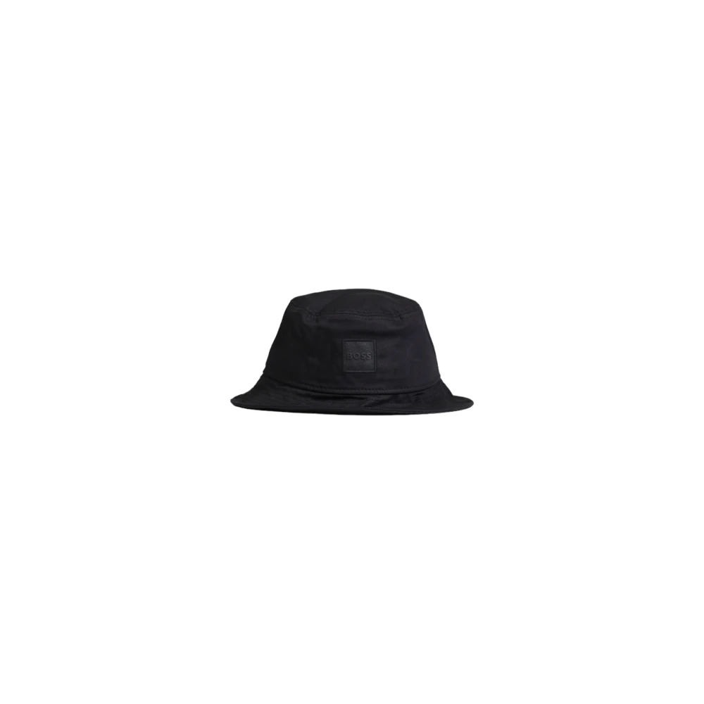 Boss Zwarte katoenen pet met slip-on sluiting Black Heren