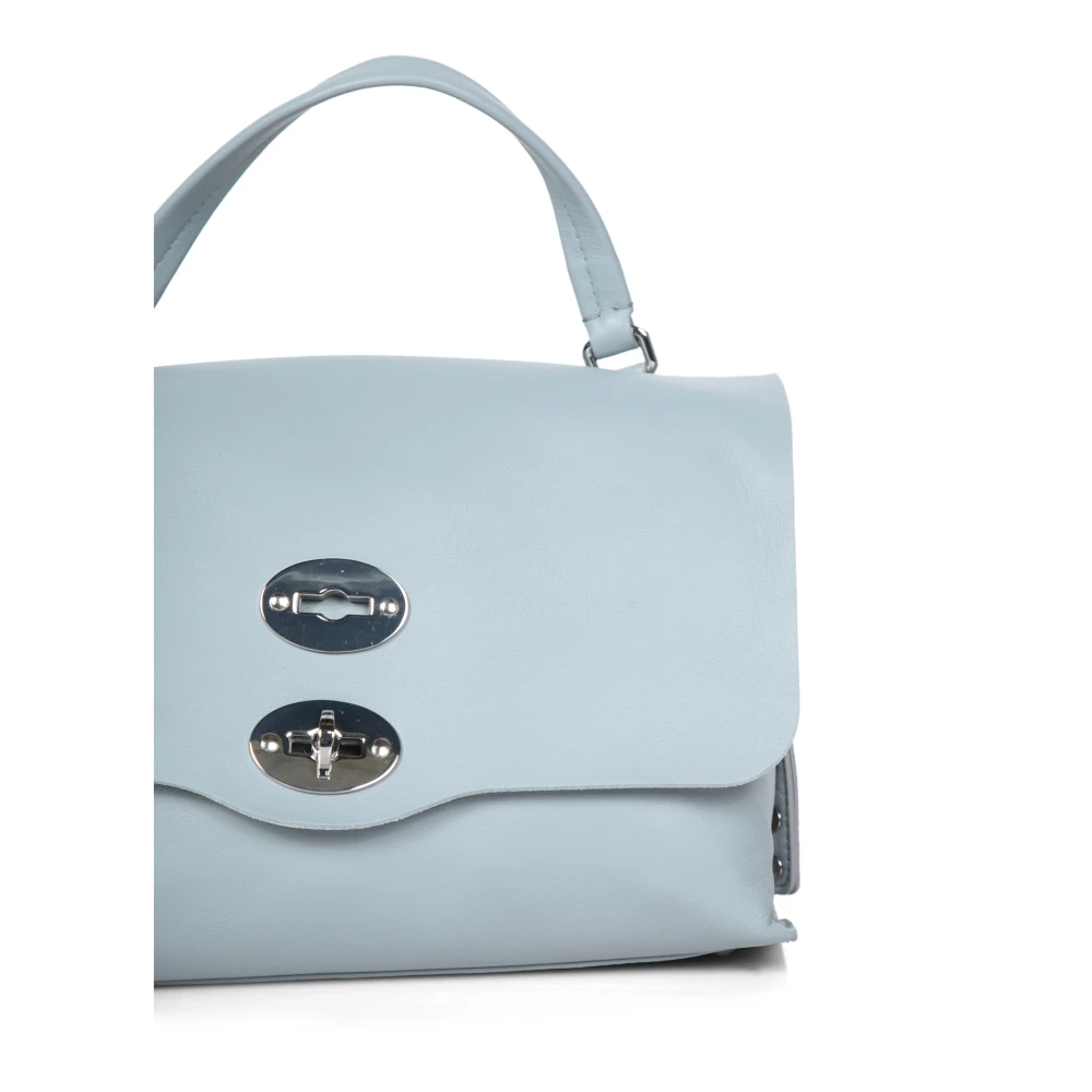 Zanellato Verstelbare leren tas in zacht blauw Blue Dames