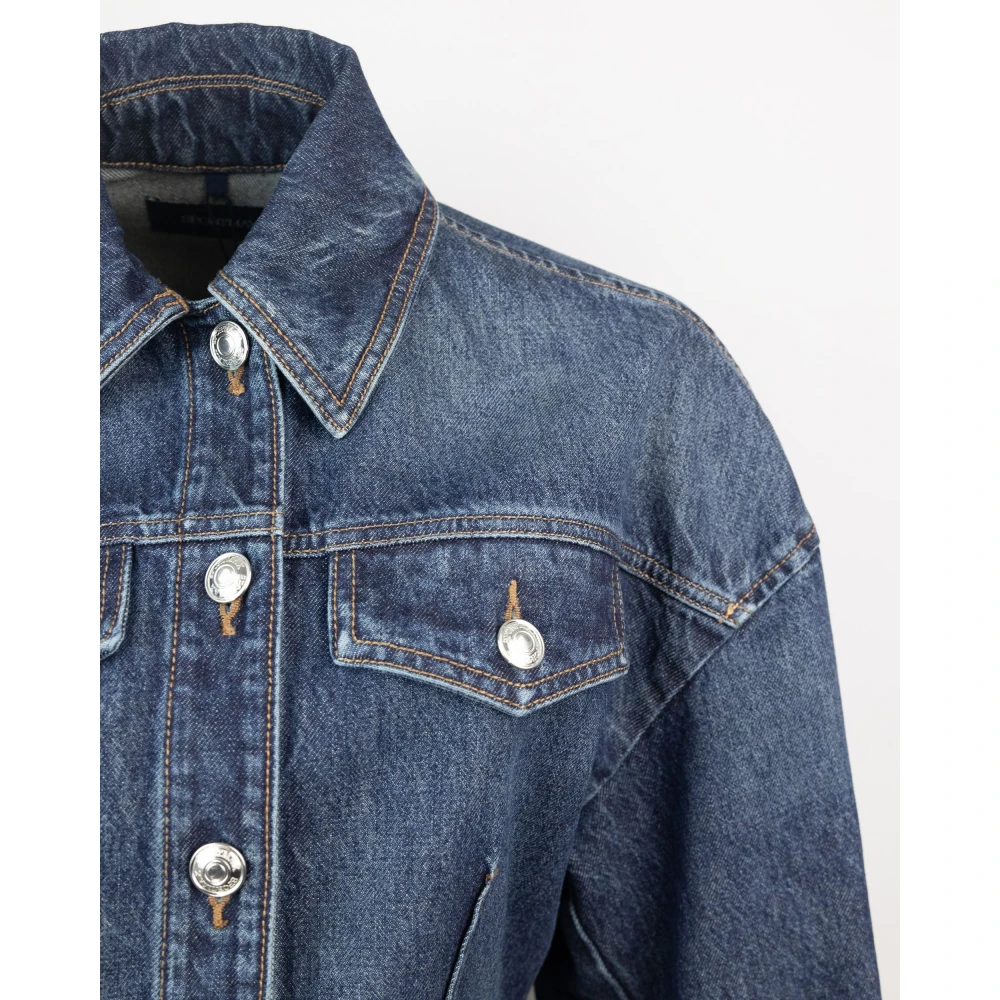SPORTMAX Blauwe Denim Jas Regular Fit Blue Dames