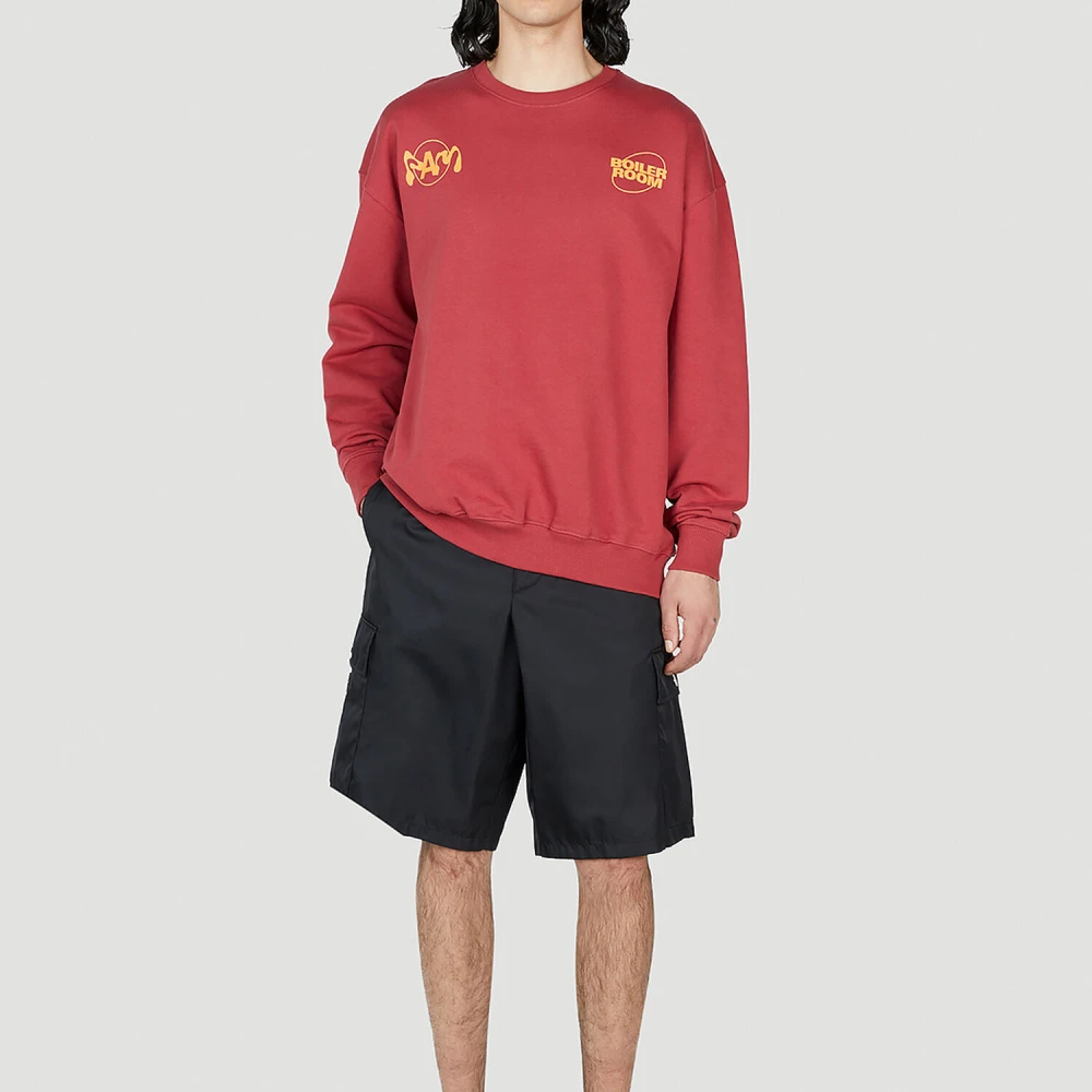 Boiler Room Logo Print Sweatershirt Red Heren