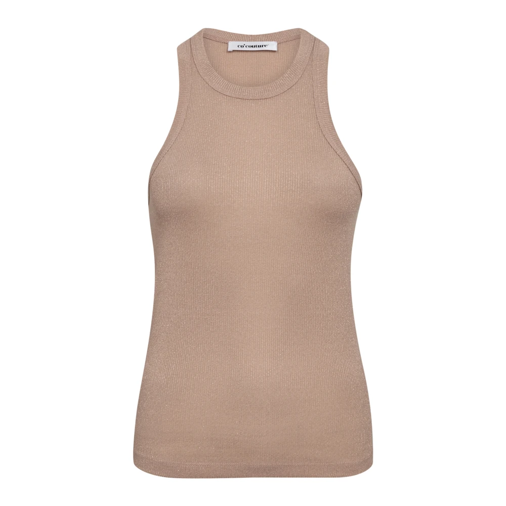Co'Couture Glitter Tank Top 144-Nude Brown Dames