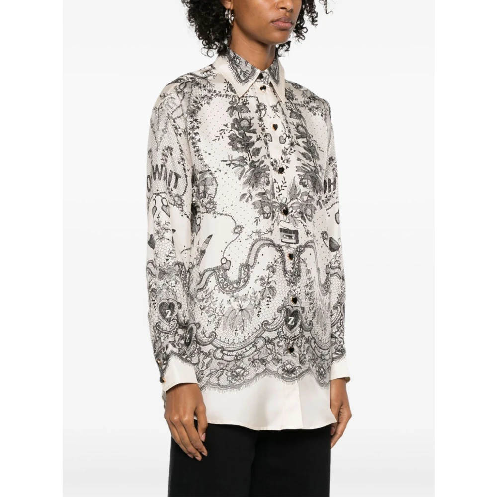 Zimmermann Beige Knoopshirt Lange Mouwen Multicolor Dames