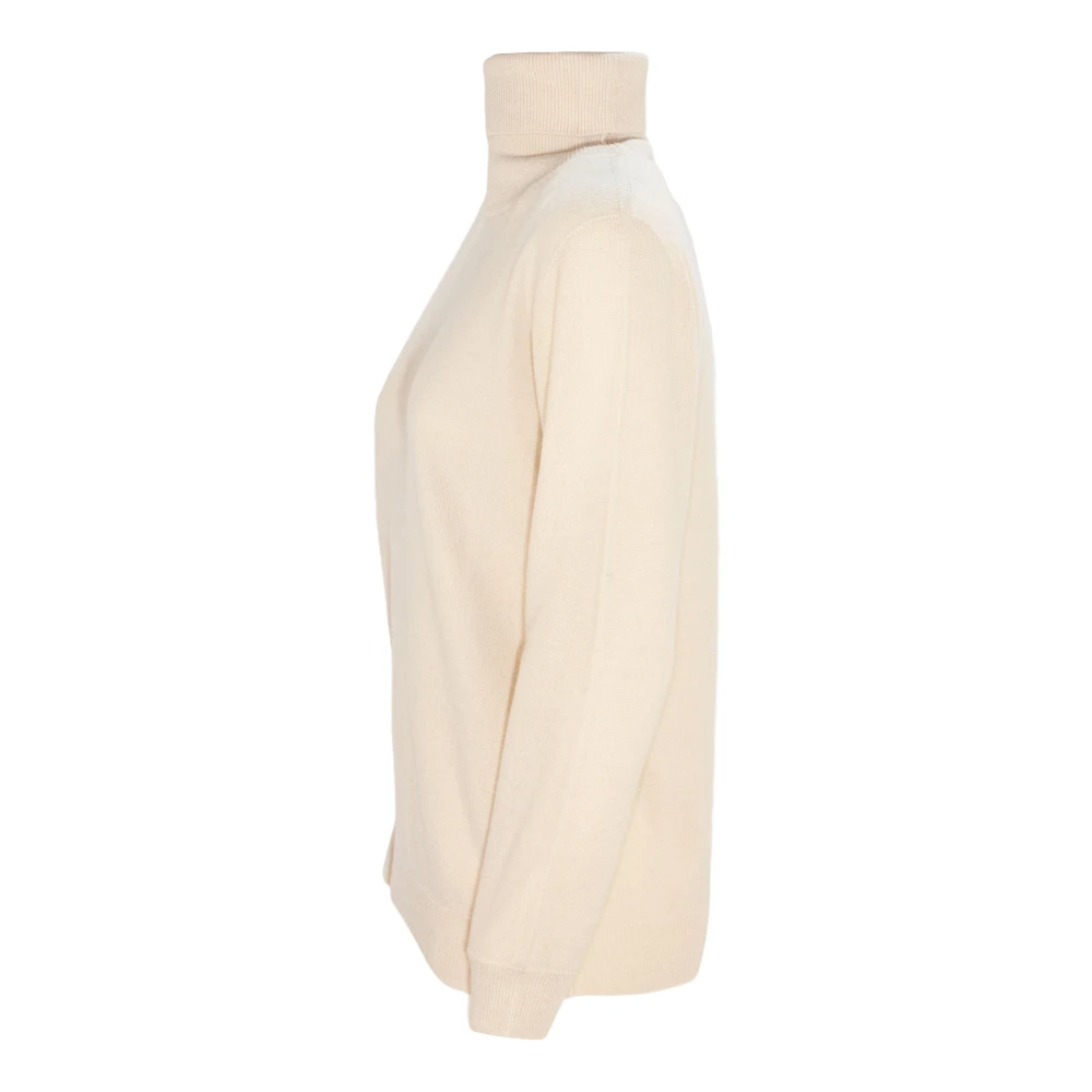 Kangra Beige Wol Kasjmier Trui Met Col Beige Dames