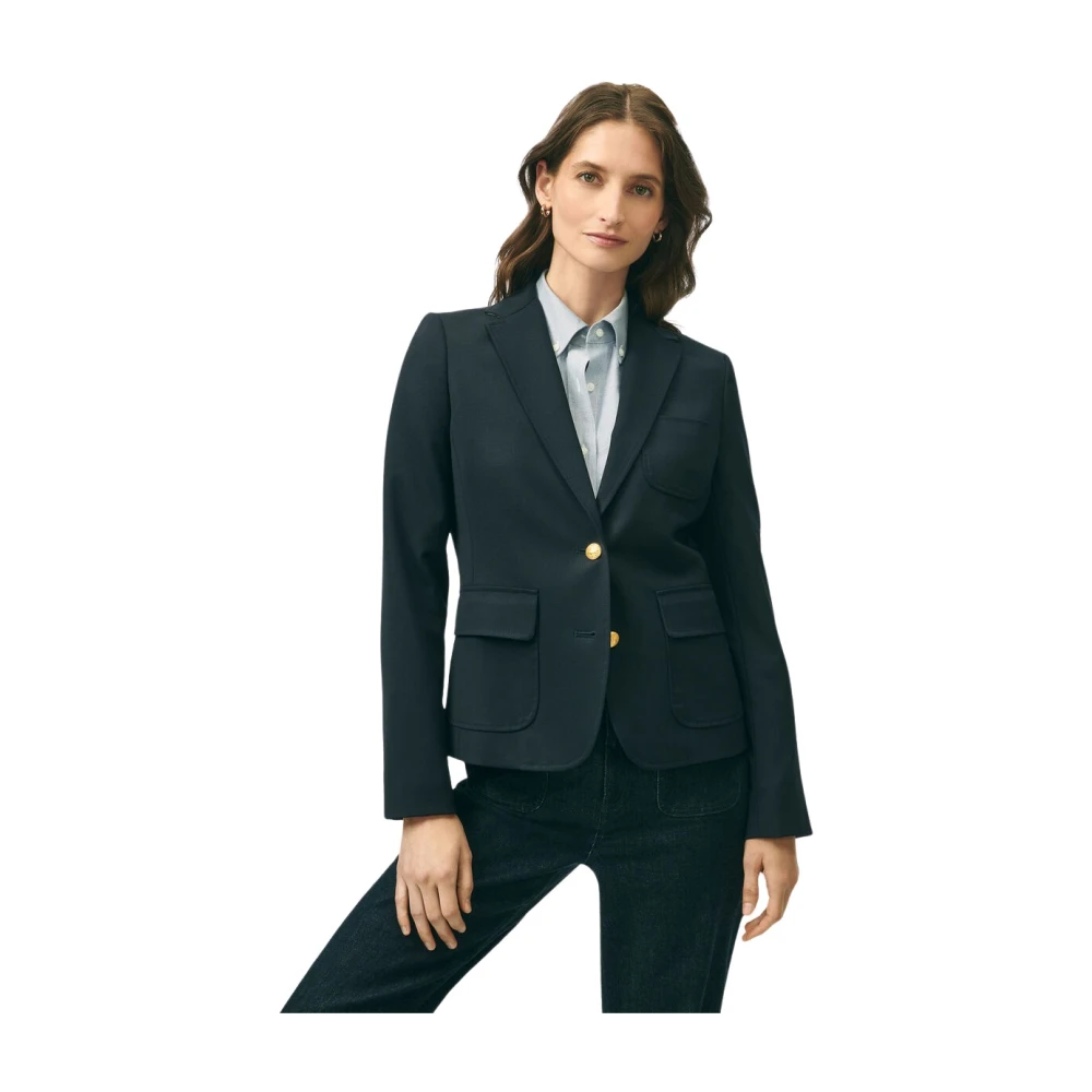 Brooks Brothers Gekropt wollen blazer Blue Dames