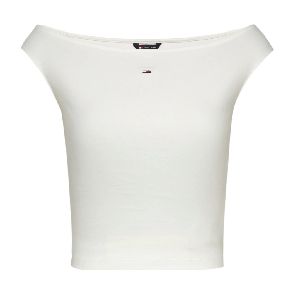 Tommy Jeans Wit Boothals Katoenen Top White Dames