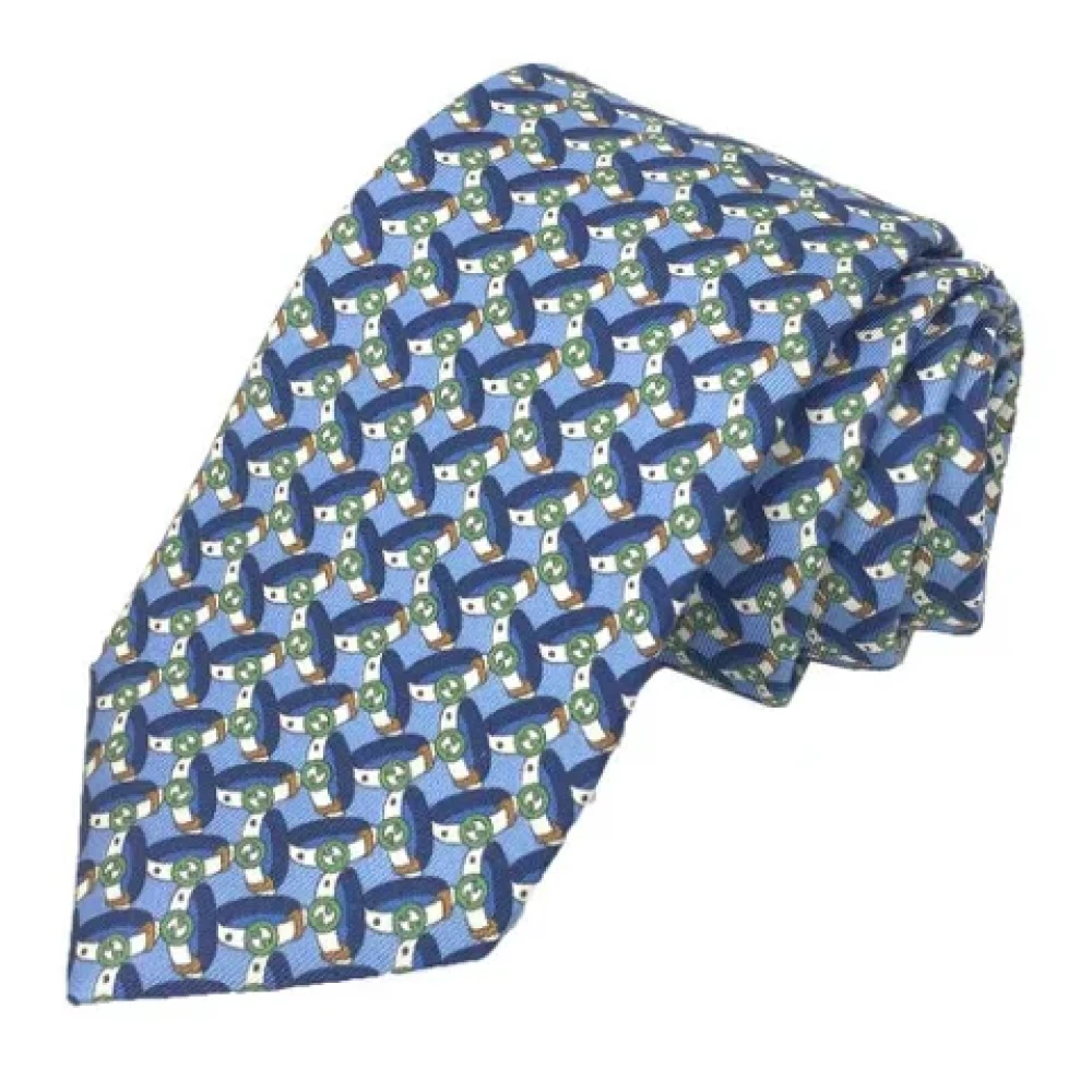 Gucci Vintage Pre-owned Silk home-office Blue Dames