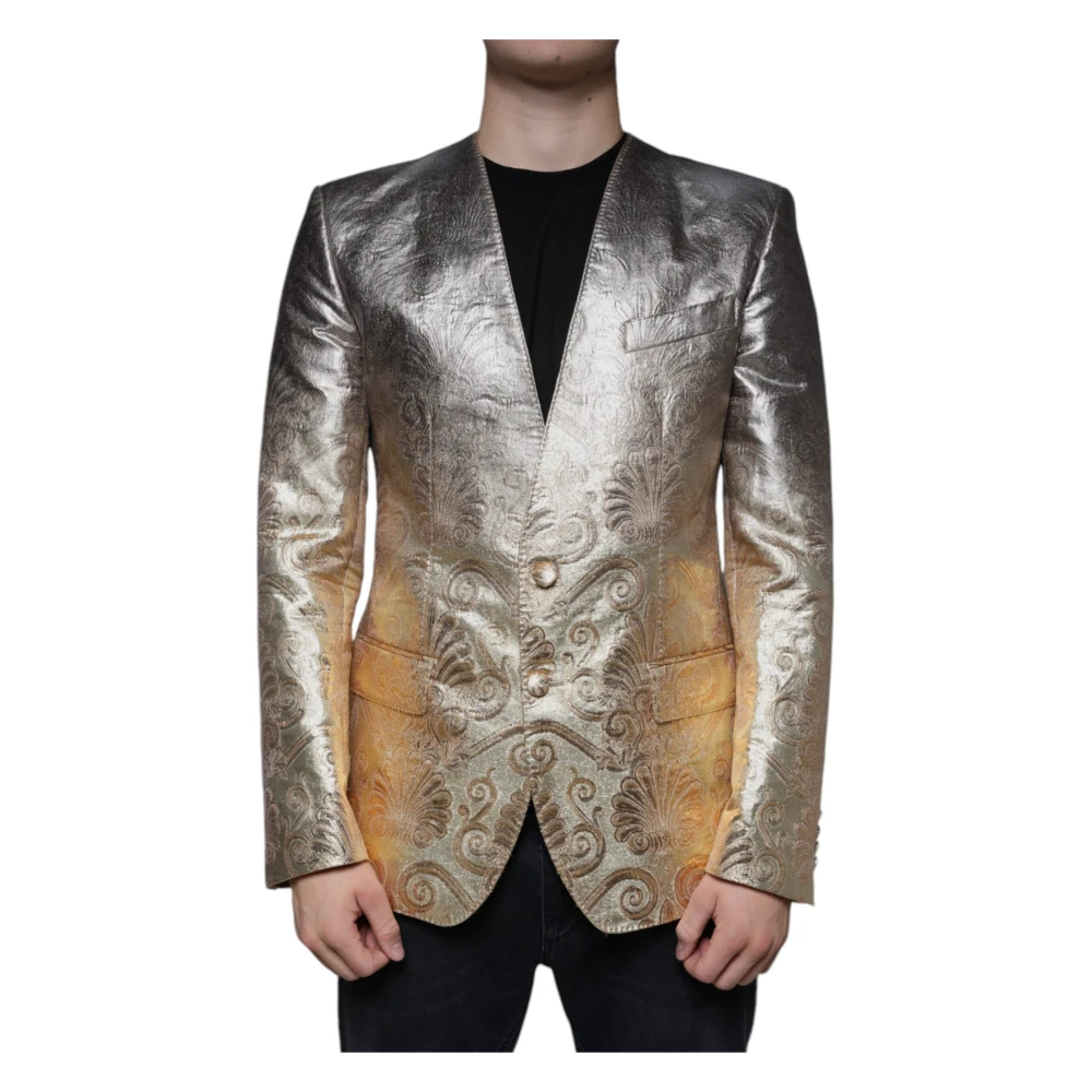 Dolce & Gabbana Herren Gelb Zweireihiger, Einreihiger Blazer Mit Zwei Knöpfen