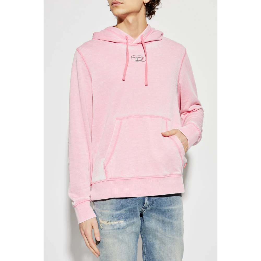 Diesel Sweatshirt Ginn-Hood-Pak Pink Heren