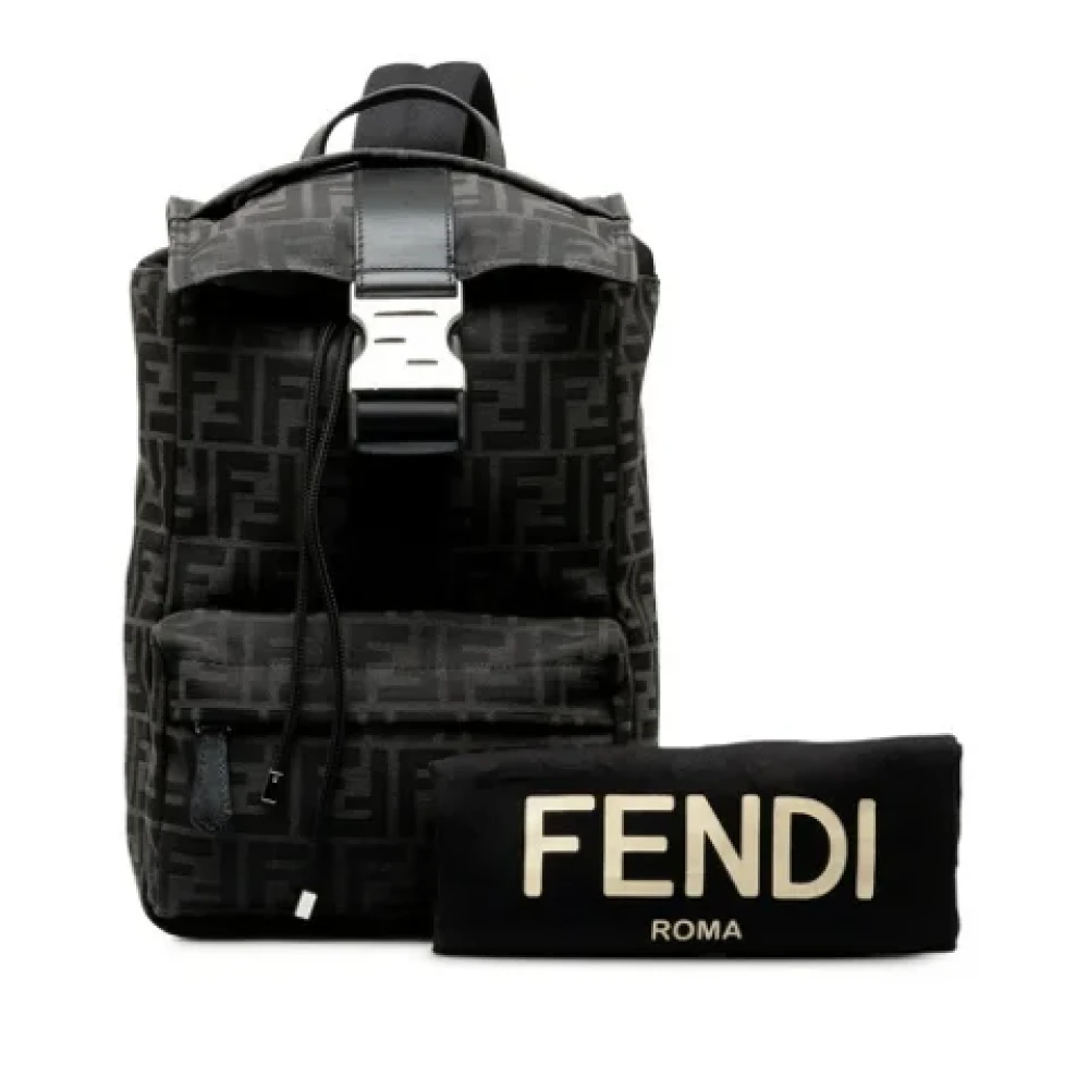 Fendi Vintage Pre-owned Canvas backpacks Black Dames