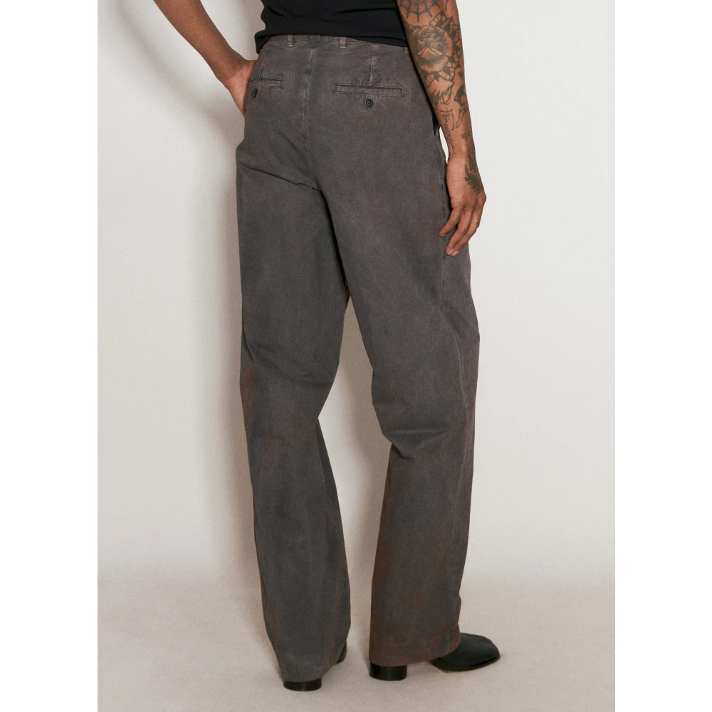 Y Project Verroeste Jeans met Geplooid Logo Borduurwerk Gray Heren