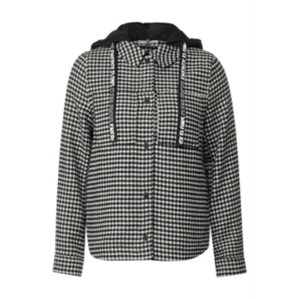Cecil Veelzijdig Vichy Overshirt met Afneembare Capuchon Black Dames