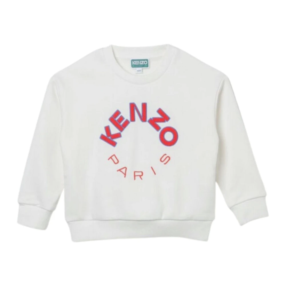 Kenzo Vit Tröja med Logobrodyr White, Unisex