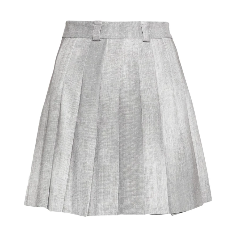 Ermanno Scervino Grijze Plooirok met Distressed Print Gray Dames