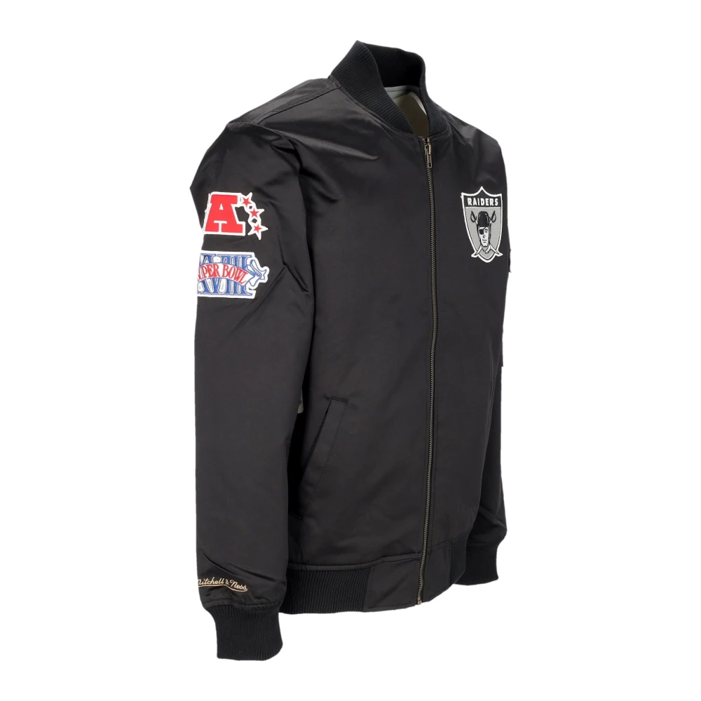 Mitchell & Ness Oakland Raiders Lichtgewicht Satijnen Bomberjack Black Heren