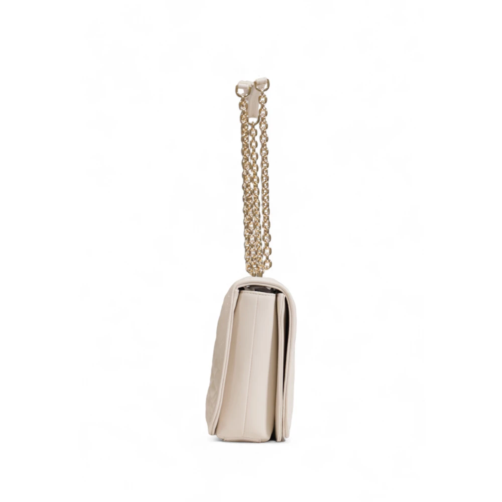 Love Moschino Beige Schoudertas met Clip Sluiting Beige Dames