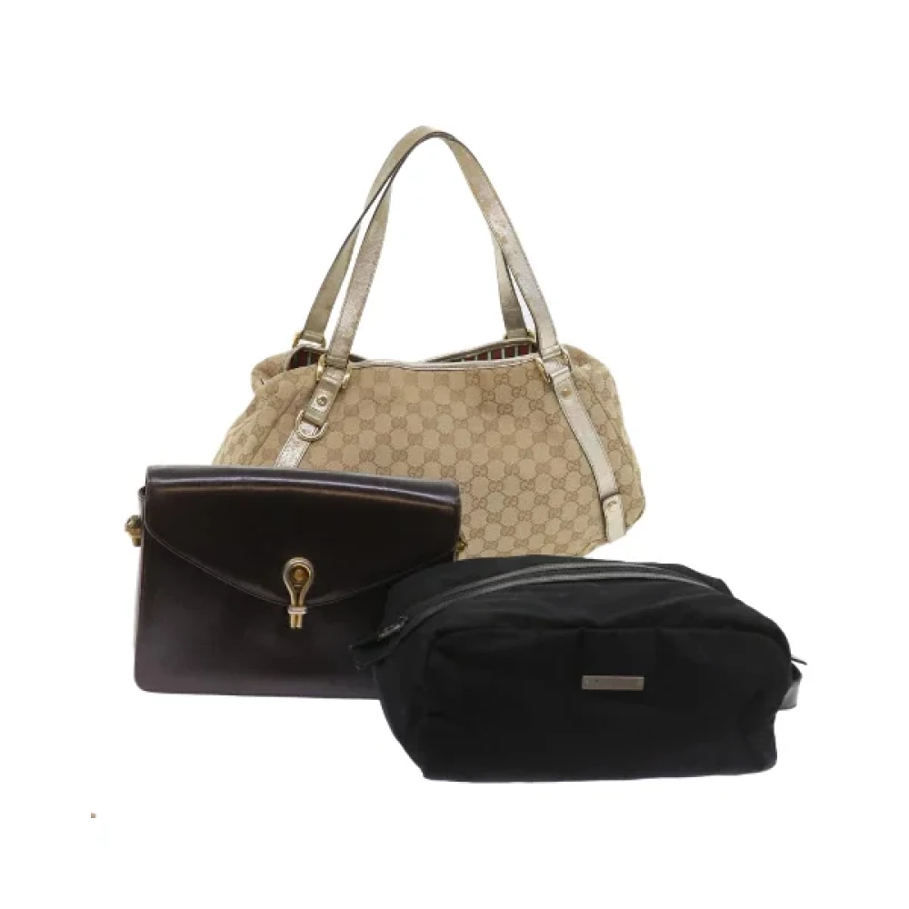 Gucci Vintage Pre-owned Nylon gucci-bags Beige Dames
