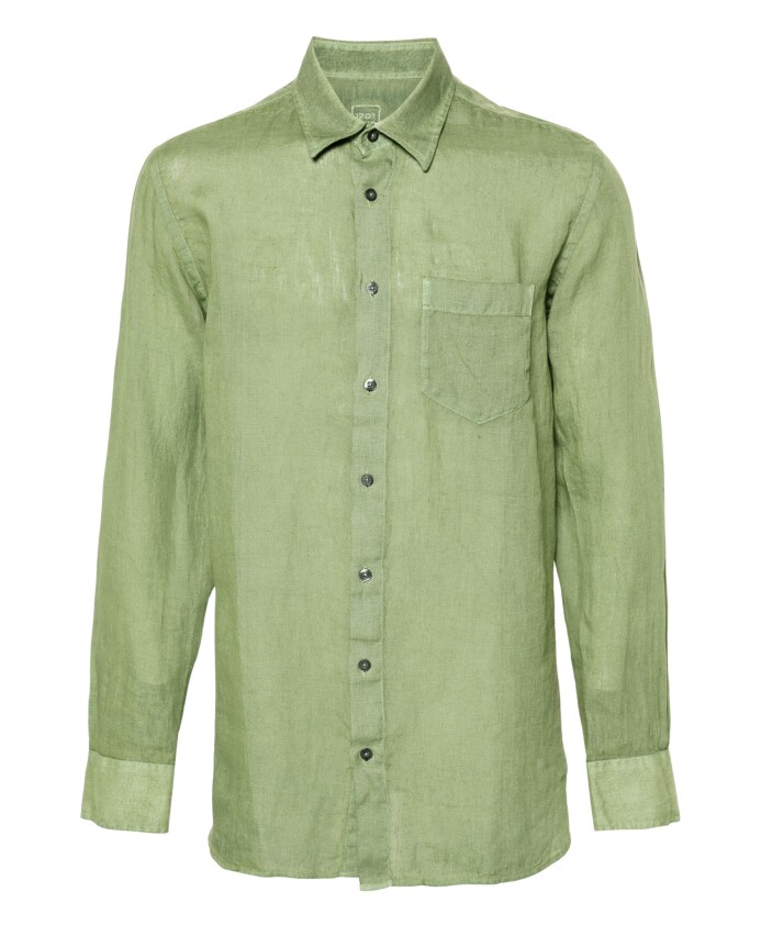 green-linen-shirt-classic-style