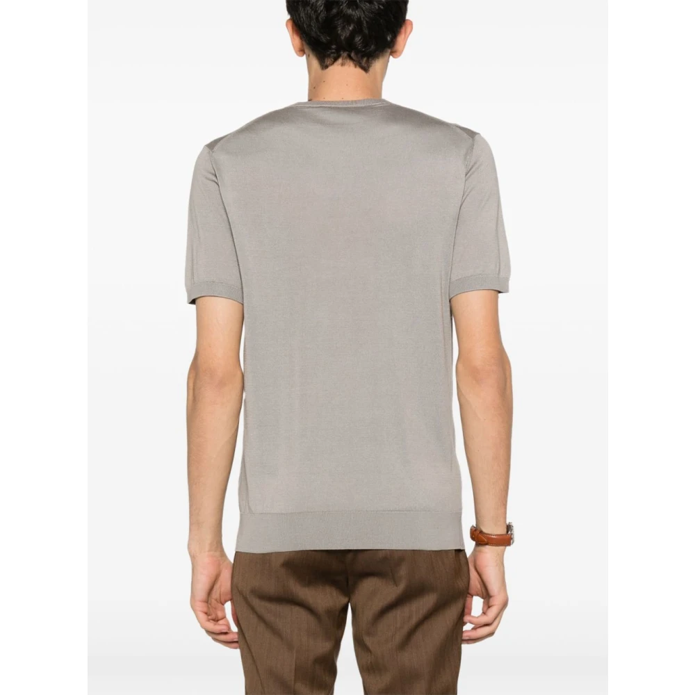 Corneliani Luxe Grijze Zijden Trui Gray Heren