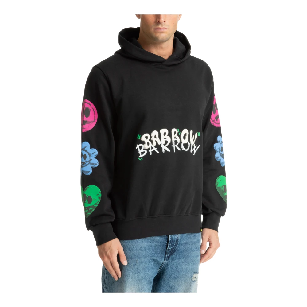 Barrow Gestreept Logo Hoodie Black Heren