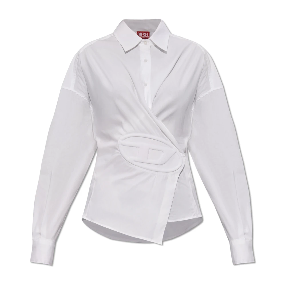 Diesel Wrap shirt with embossed logo White Dames
