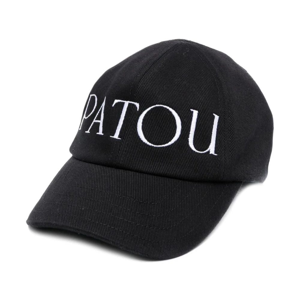 Patou Women's Black Hats & Caps, S, Logo-Embroidered Baseball Cap