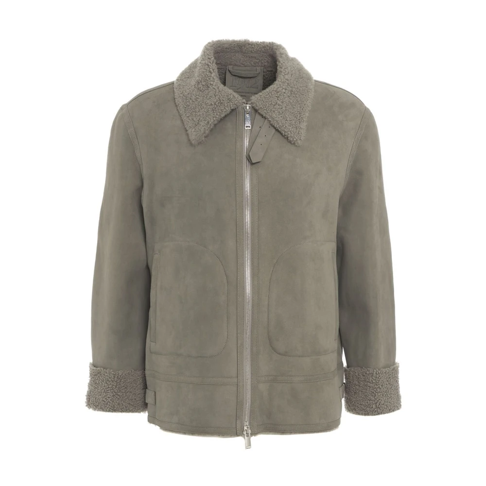 1972 Desa Grijze Shearling Jas voor Mannen Gray Heren
