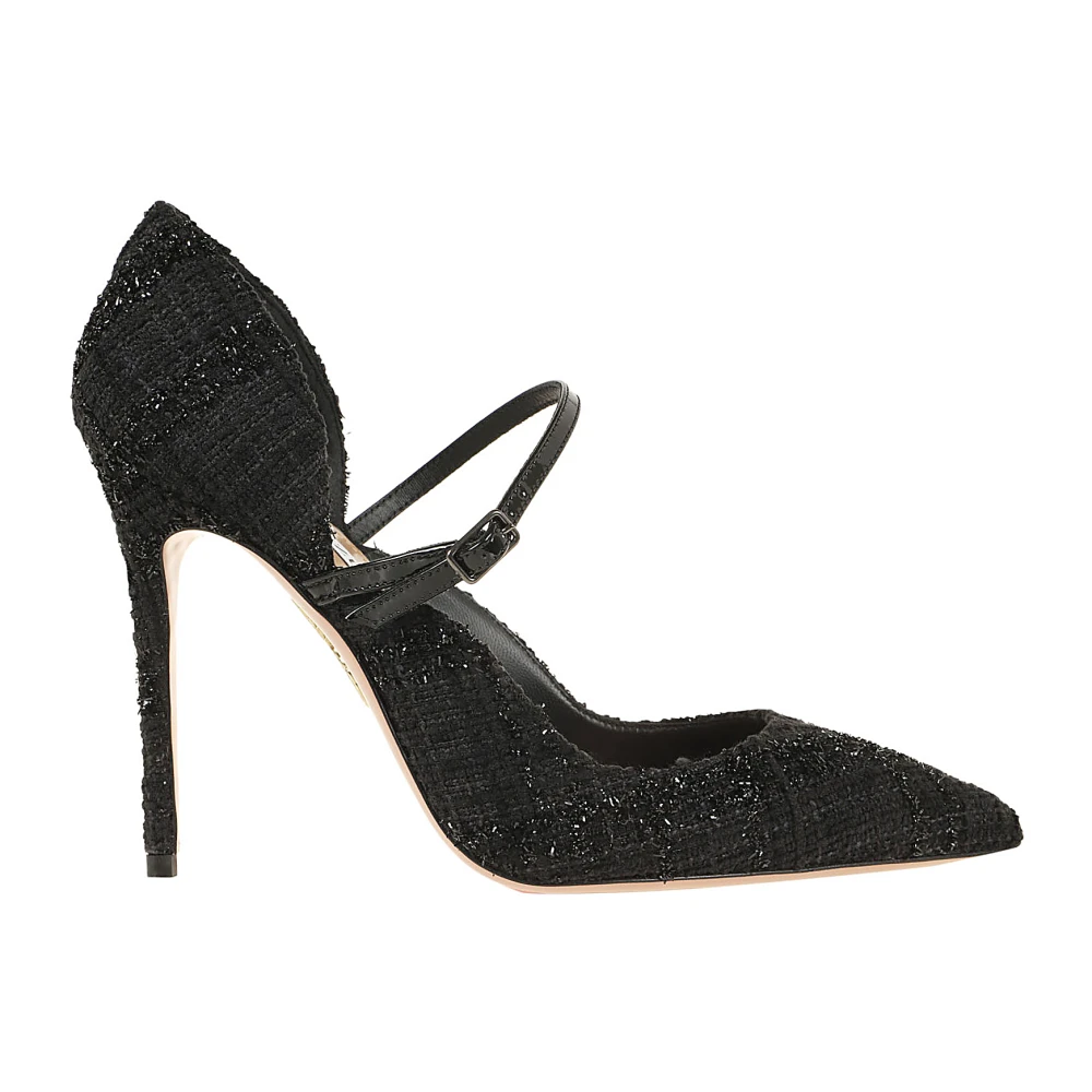 Aquazzura Zwarte Leren Pumps Elegante Hakken Black Dames