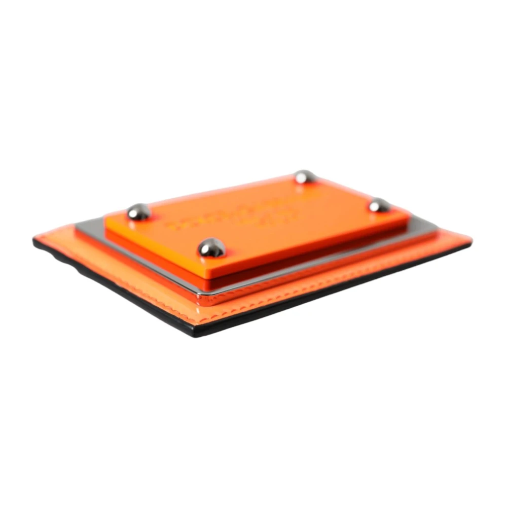 Dolce & Gabbana Logo Plaque Kaarthouder Portemonnee Orange Heren
