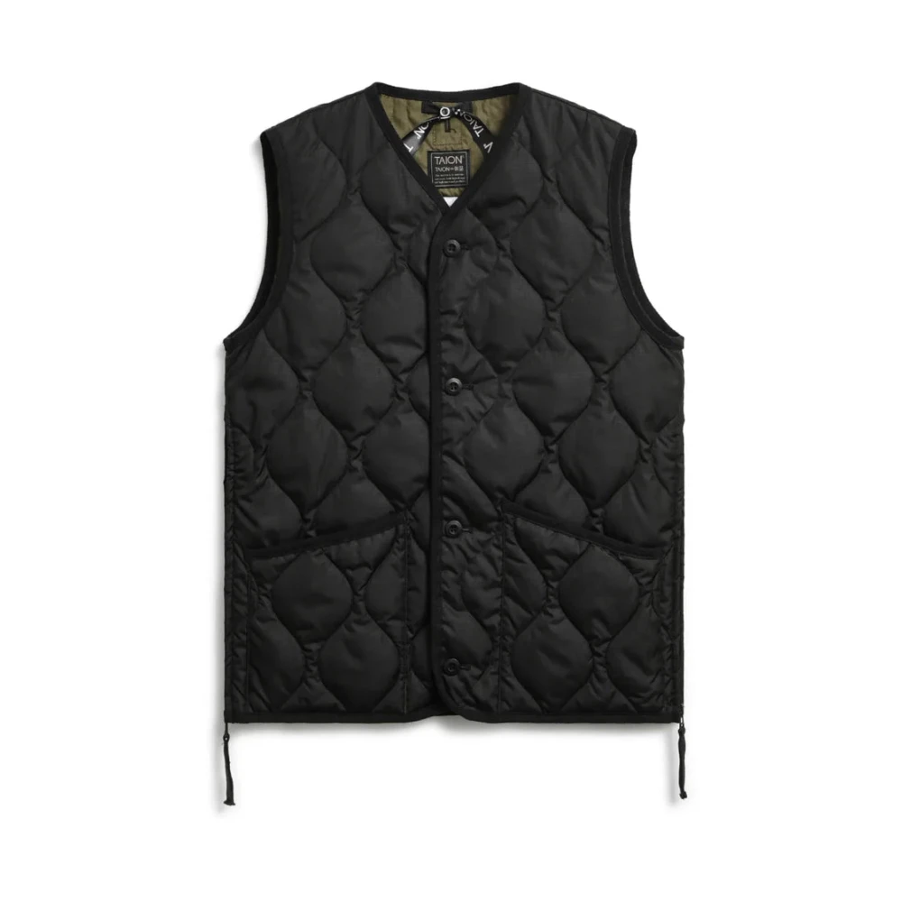 Taion Militaire V-hals Donsvest Jas Black Heren