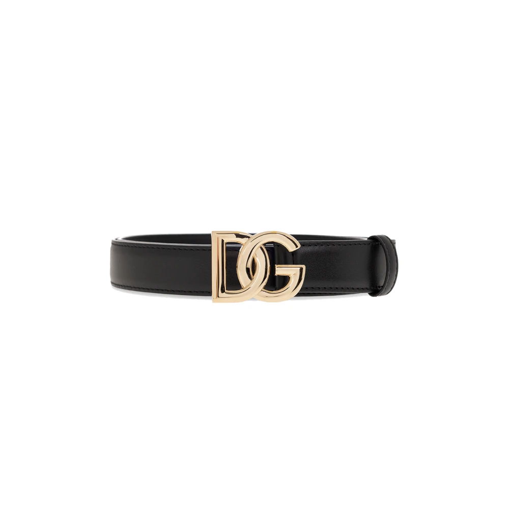Dolce & Gabbana Femme Noir Accessoires, Taille: 70 Cm Ceinture En Cuir De Veau Avec Logo