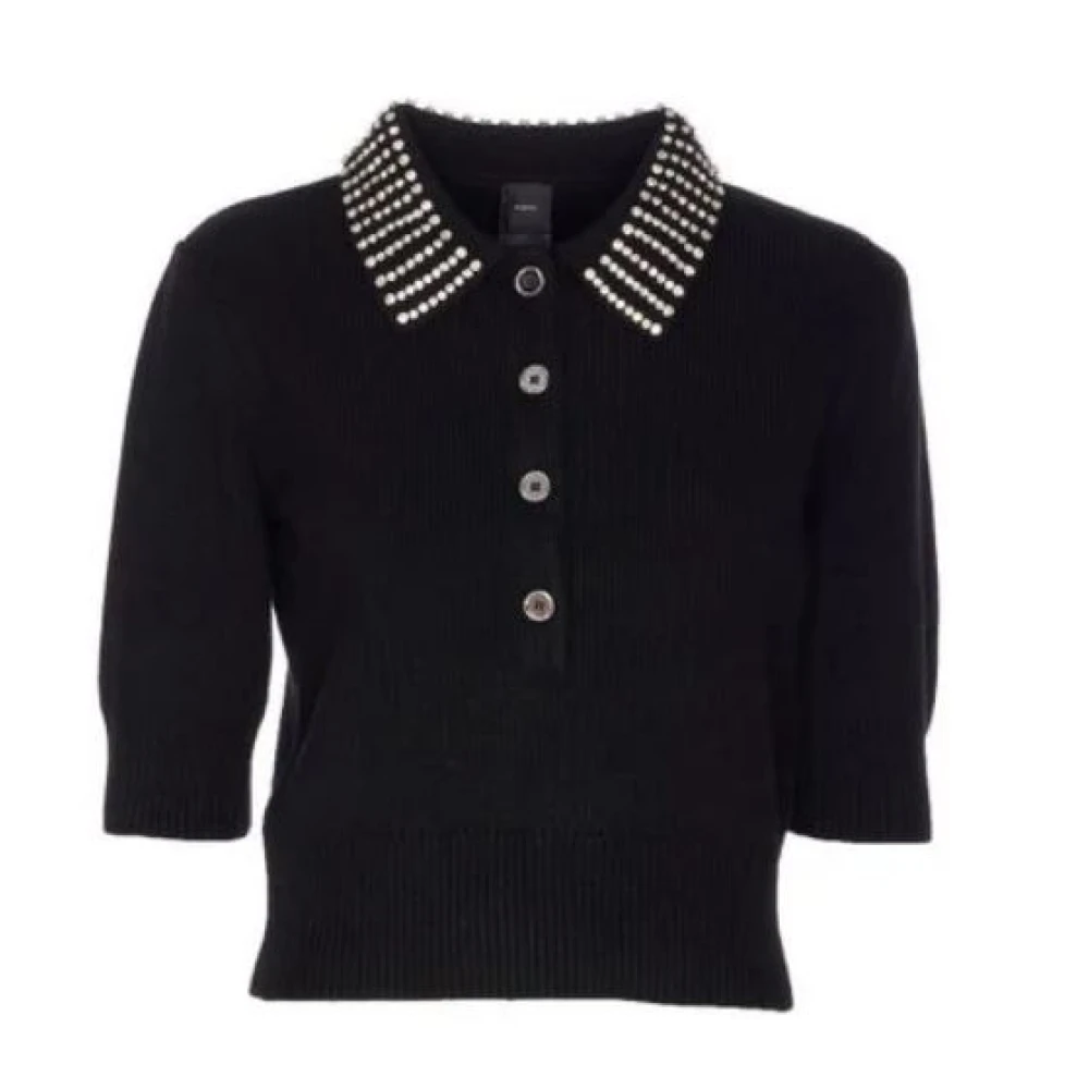 Pinko Women's Black Crystal Embellished Sweater