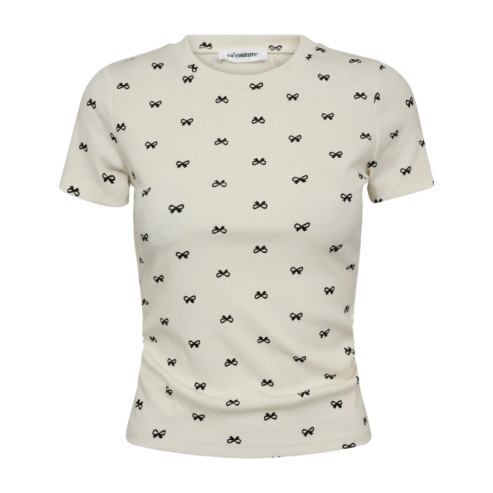 Co'Couture Ribbon Tee met Strikprint White Dames