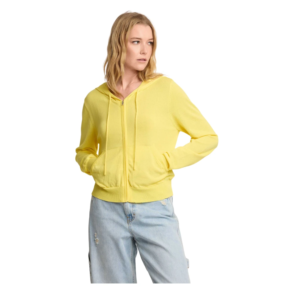 Kocca Women's Yellow Cardigans, Xl, Gervais Knit Hoodie