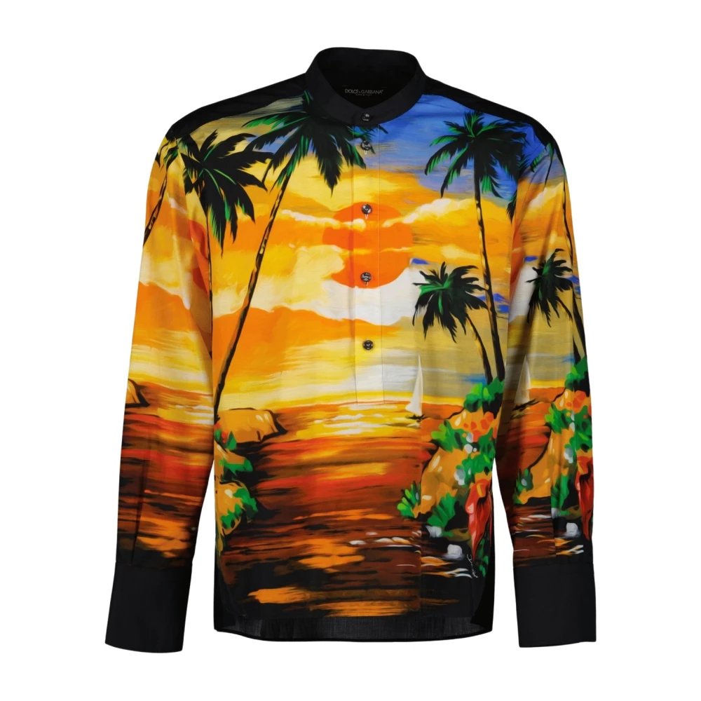 Dolce & Gabbana Hawaii Print Oversized Skjorta Multicolor, Herr