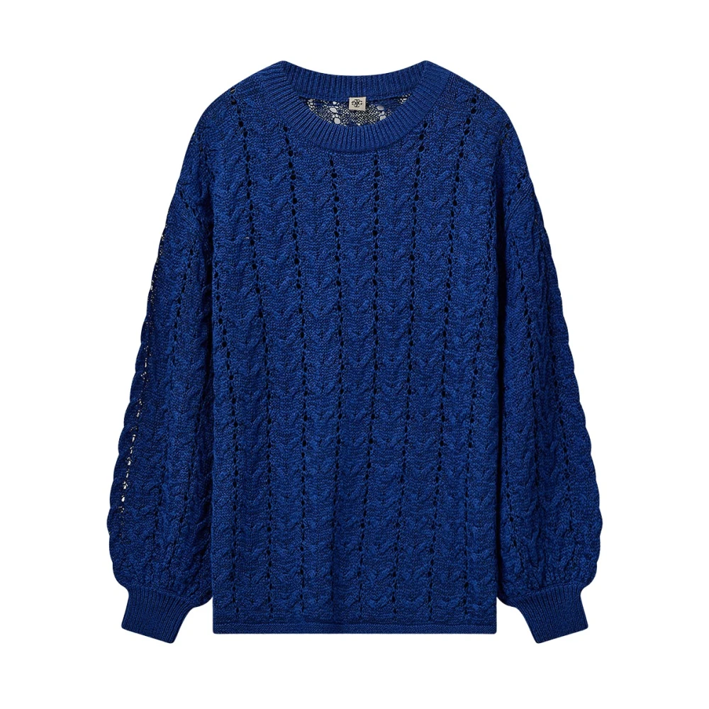 The Garment Blue Round-Neck Knitwear, Female, 2XS, Artistic Cozy Jumper