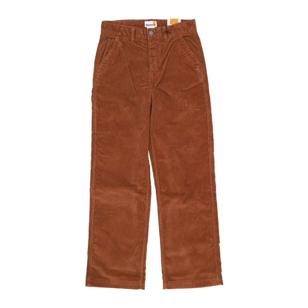 Timberland Fluwelen Werkkoordbroek met Logo Brown Heren