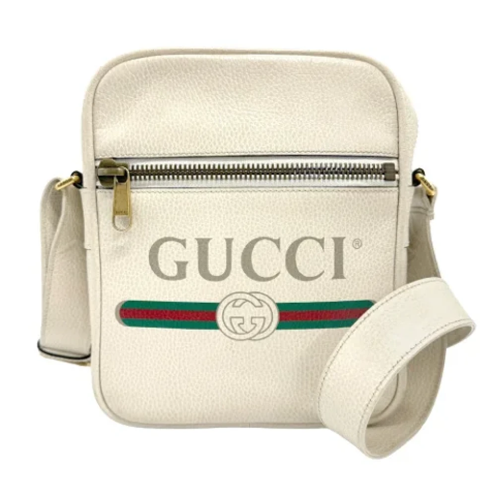 Gucci Vintage Pre-owned Leather shoulder-bags White Heren